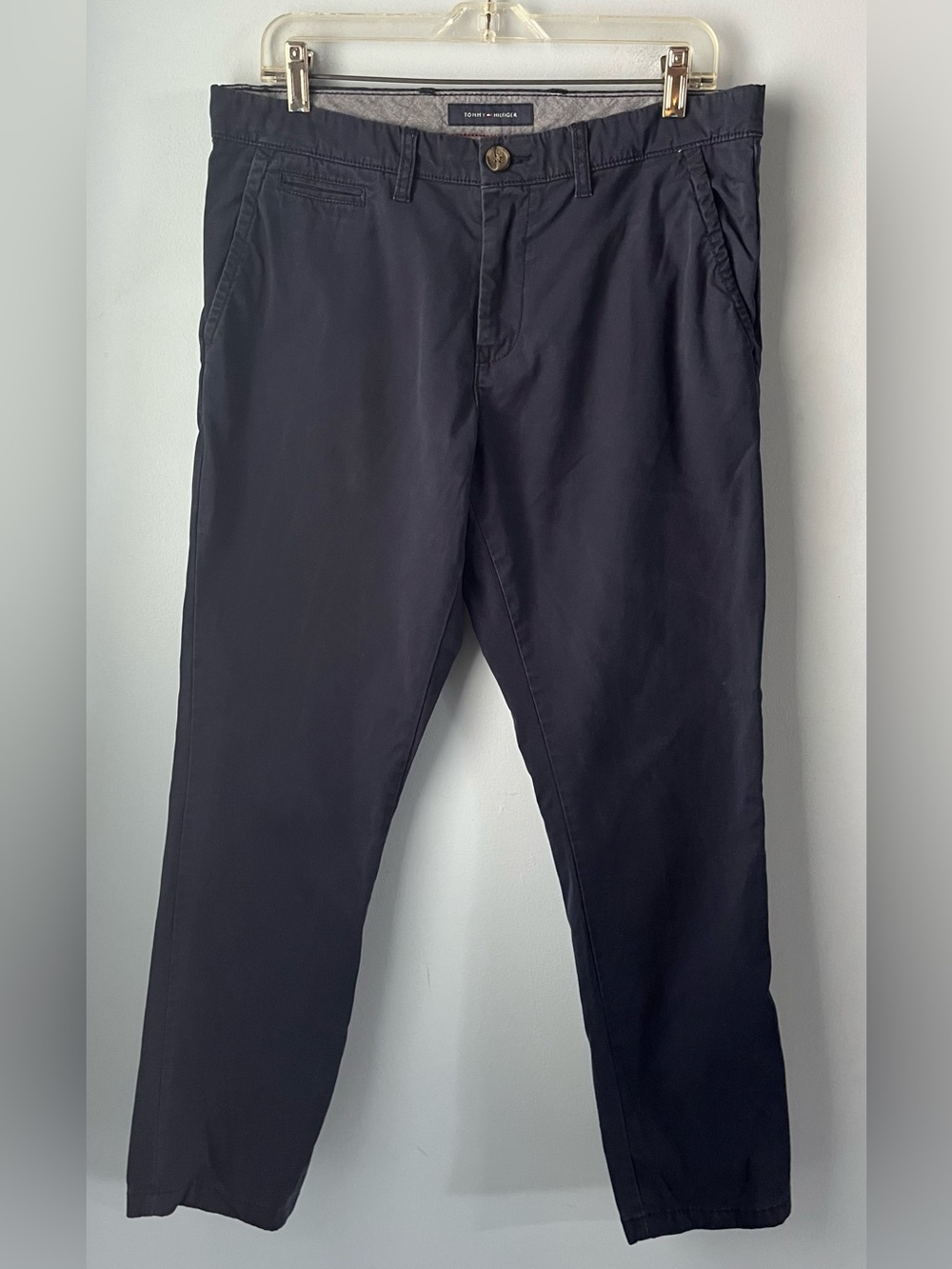 Tommy Hilfiger Navy Slim Fit Stretch Cotton Men’s Chino Pants Size 33x30